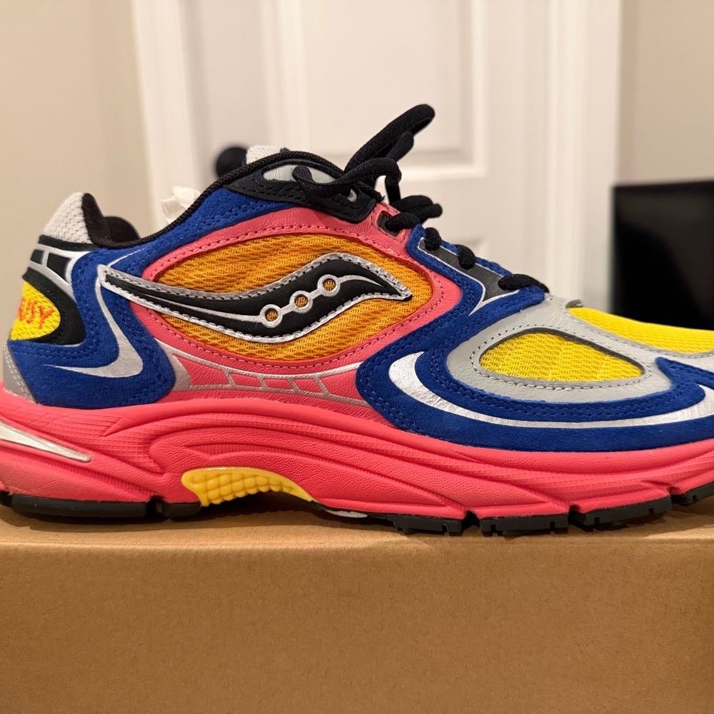 Saucony x Jae Tips Jazz 9 Sneakers - Blue/Yellow/Orange/Pink - Picture 2 of 11